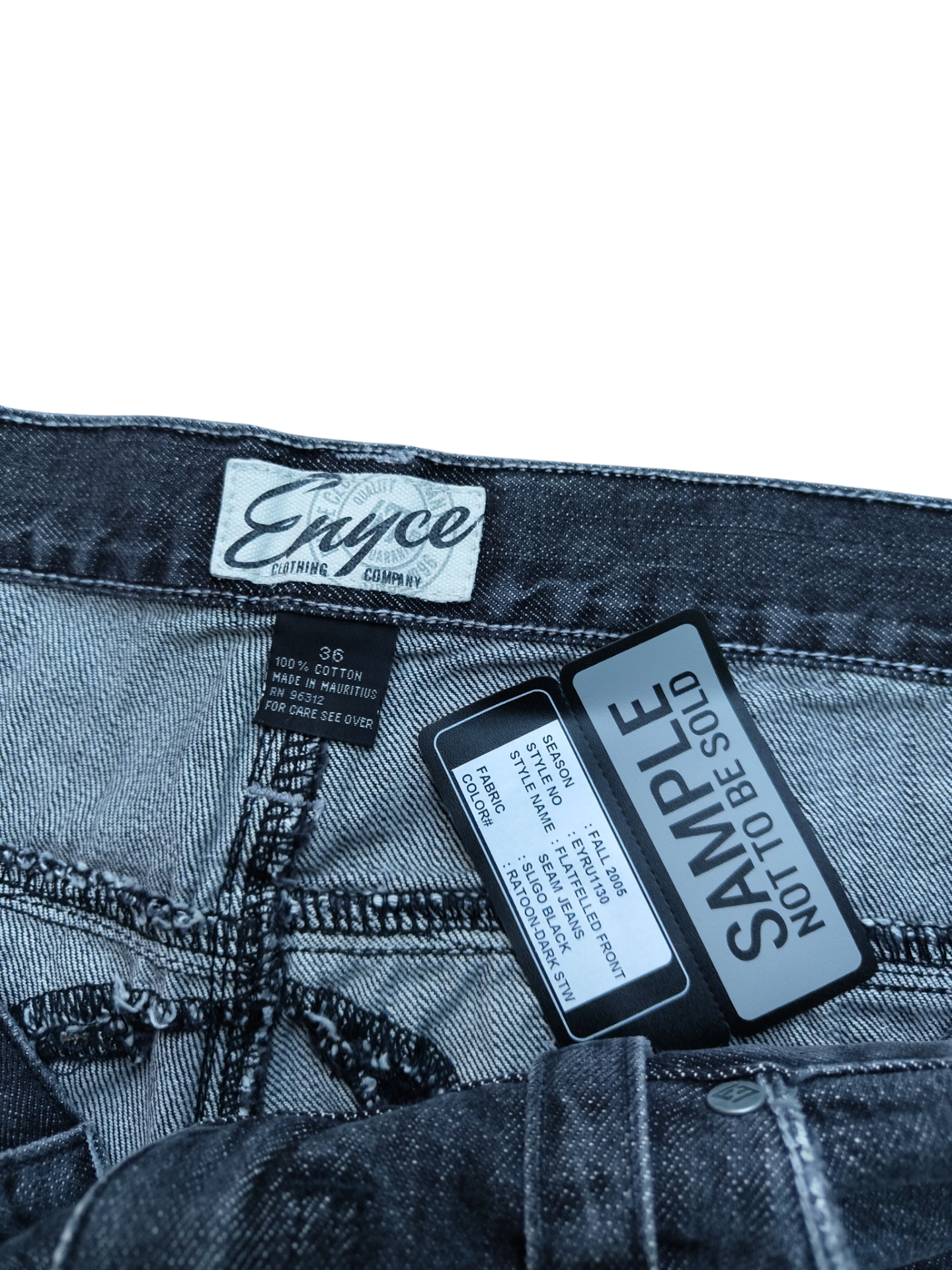 Enyce sample jeans "Flatfelled front seam"