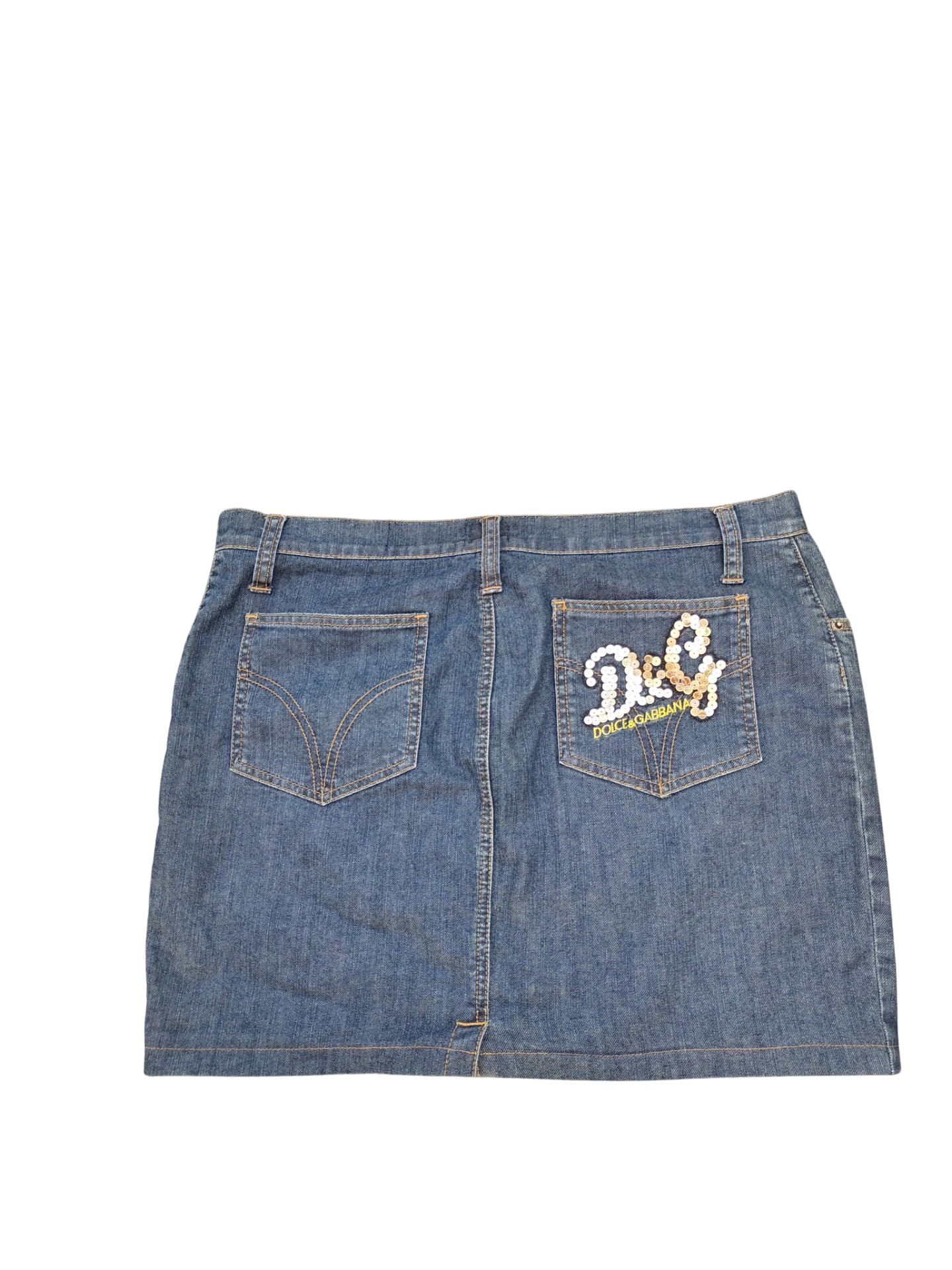 D&G logo denim skirt