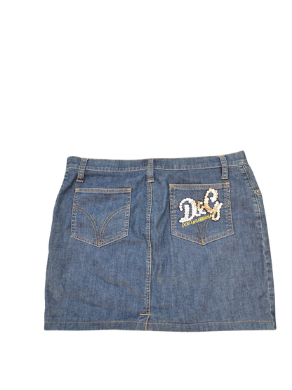 D&G logo denim skirt