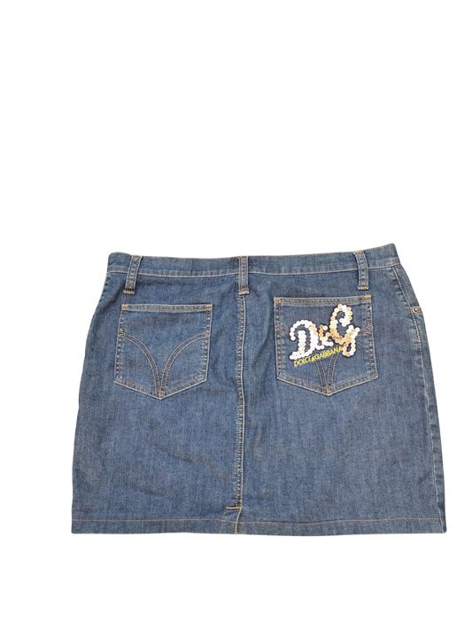 D&G logo denim skirt