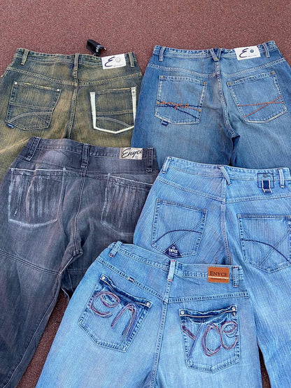 Enyce jeans split logo light blue