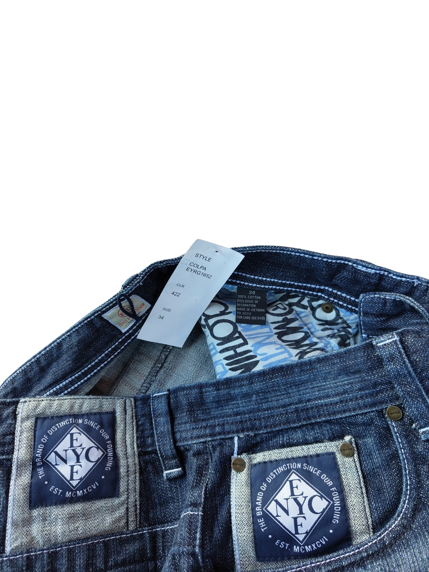 Enyce jeans split logo dark blue